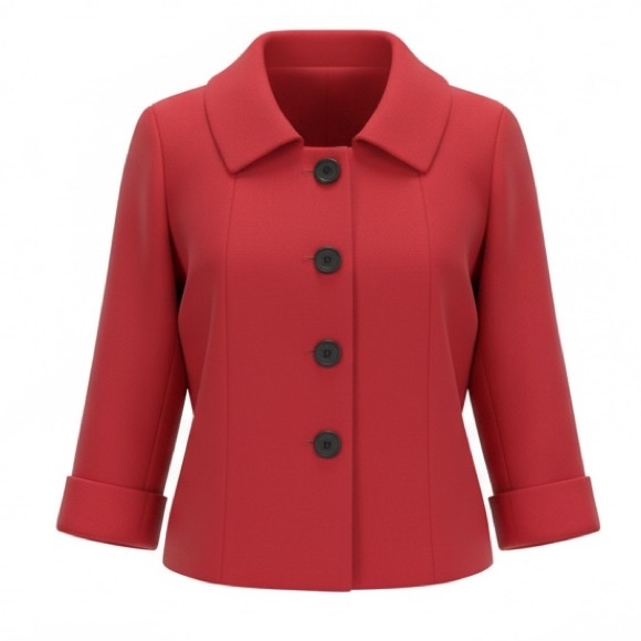 Tahari Arthur S. Levine red blazer jacket with three-quarter sleeves size 16 - Picture 10 of 10